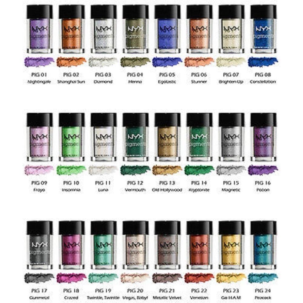 NYX Pigment Trio Shade Names in pictures Discontnd Unopened For Craft/Display - Picture 2 of 3